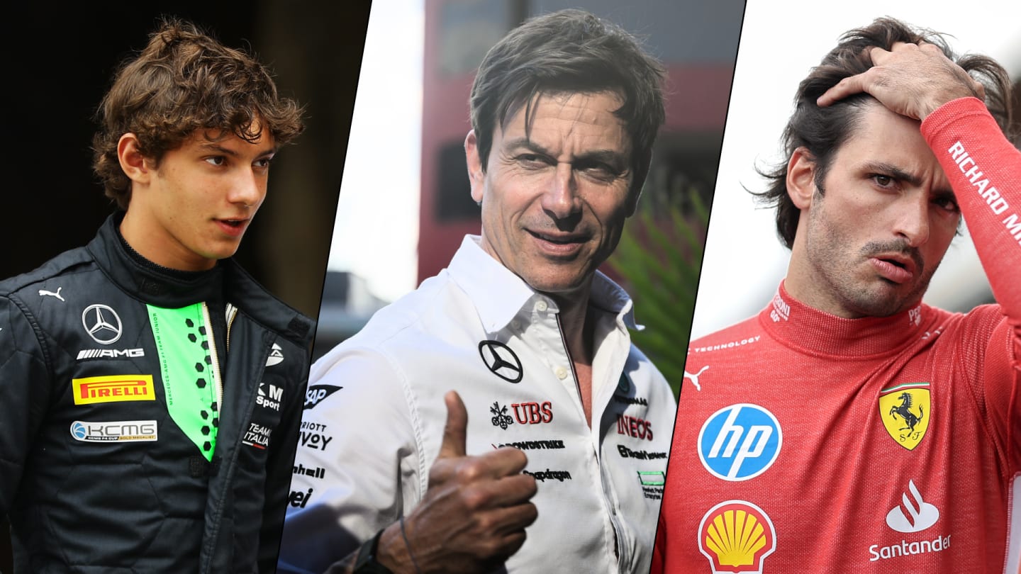 Kimi Antonelli, Toto Wolff, Carlos Sainz